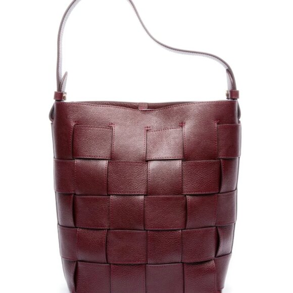 Lotuff Cordovan Woven Leather Bucket Shoulder Bag - Picture 2 of 8